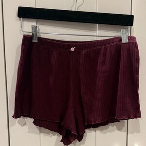 PINK Victoria's Secret High Waist Burgundy Shorts